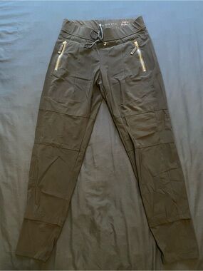 RAFFAELLO ROSSI Black Slim Jogger Pants with silver Zippers
